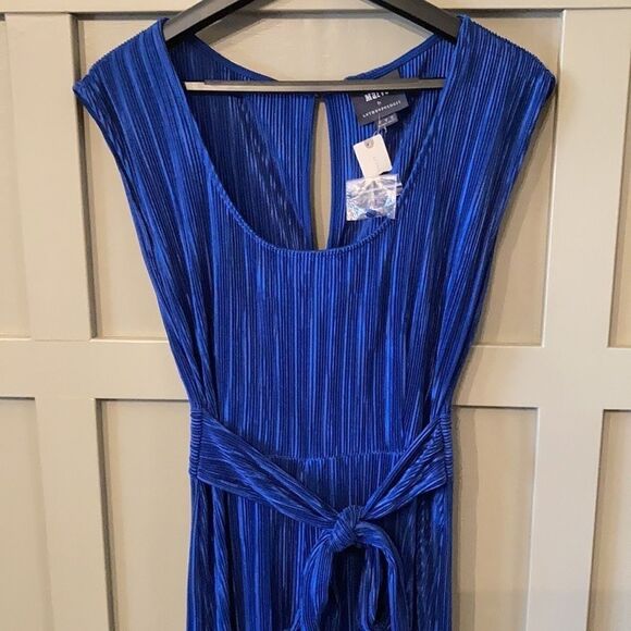 Anthropologie Maeve Sonata Jumpsuit Wide Leg Cropped Pleated Blue Size 4 NWT - Picture 7 of 16